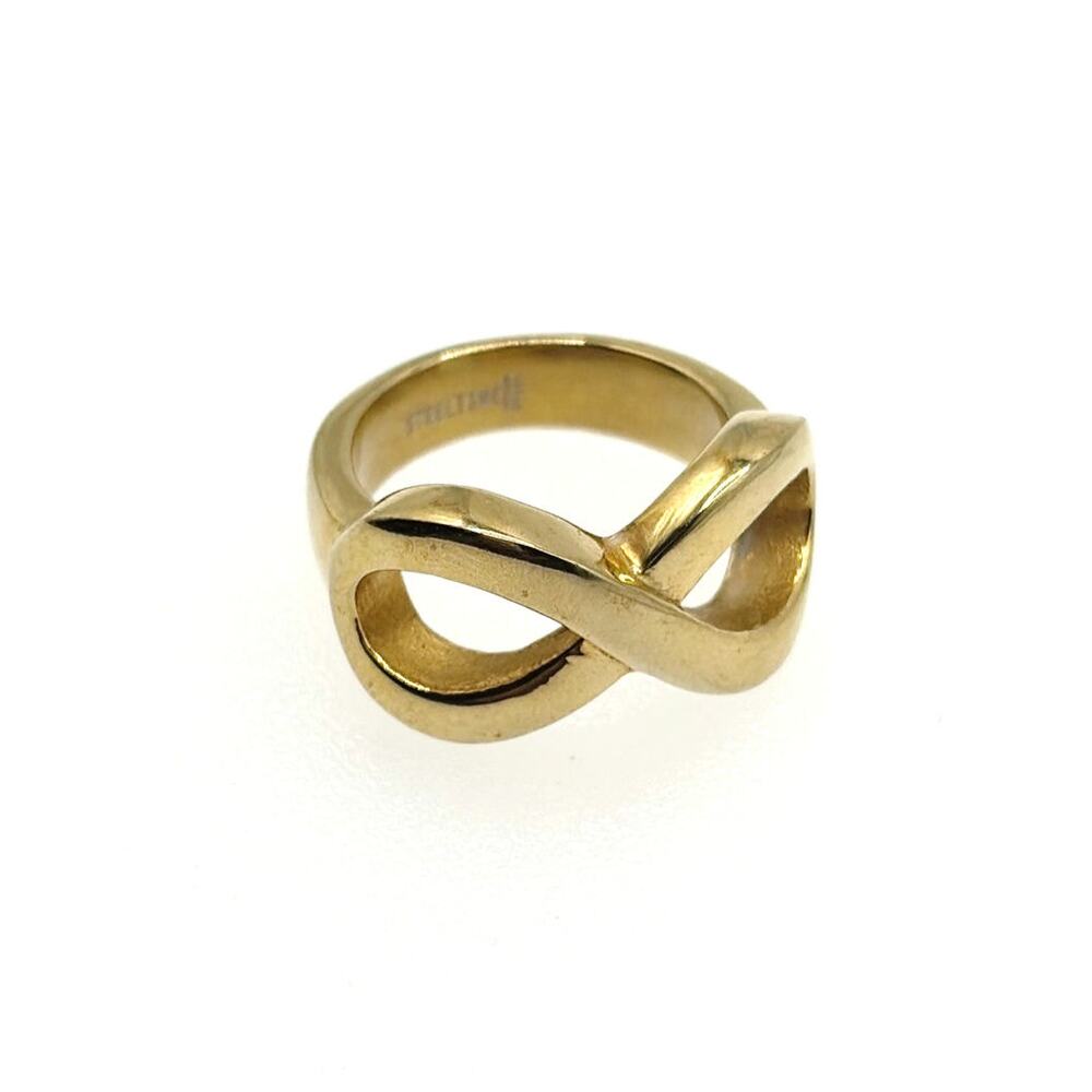 Steeltime Infinity Ring Size 5.5 Gold Tone Stainless Steel